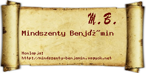 Mindszenty Benjámin névjegykártya